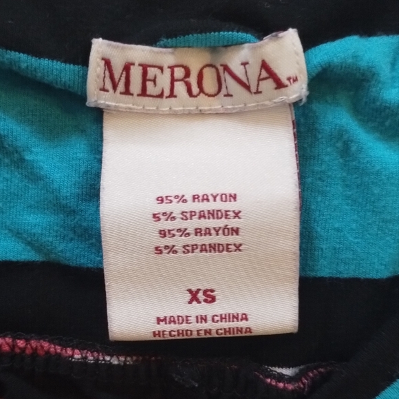 Merona Women XS A Line Maxi Stretch StripePull On Roll sides Colorful boho skirt - Picture 8 of 10